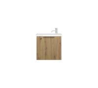 burgbad Eqio Slim lavabo en céramique avec meuble sous-lavabo et éclairage LED, 520x310x520mm, SHCH052F5662C0001G0146, Couleur: Décor chêne Urban / Décor chêne Urban, Poignée chromée G0146