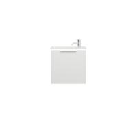 burgbad Eqio Slim lavabo en céramique avec meuble sous-lavabo et éclairage LED, 520x310x520mm, SHCH052F6582C0001G0146, Couleur: Blanc mat / Blanc mat, poignée chromée G0146