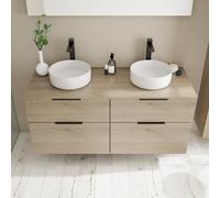Burgbad Eqio Vasque à poser en céramique avec meuble bas, 4 tiroirs, SGUO140F6423C0001G0200,