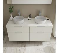 Burgbad Eqio Vasque à poser en céramique avec meuble bas, 4 tiroirs, SGUO140F6582C0001G0146,