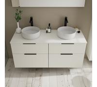 Burgbad Eqio Vasque à poser en céramique avec meuble bas, 4 tiroirs, SGUO140F6582C0001G0200,