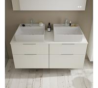 Burgbad Eqio Vasque à poser en céramique avec meuble bas, 4 tiroirs, SGUR140F6582C0001G0146,