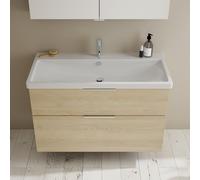burgbad Eqio lavabo en céramique avec meuble sous-lavabo, largeur 1030mm, SEYQ103F3180C0001G0146, Couleur: Chêne Décor Cachemire / Chêne Décor Cachemire, manche G0146