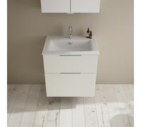 Burgbad Eqio Vasque en céramique slim avec meuble bas, 2 tiroirs, SHBT062F6582C0001G0146,