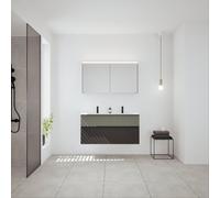 Burgbad Fiumo 2.0 Meuble avec plan vasque et armoire de toilette, SHHA122F6925FOT62C0001G0200,