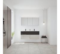 Burgbad Fiumo 2.0 Meuble avec plan vasque et armoire de toilette, SHHA142RF6923FOT56C0001G0200,