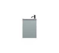 burgbad Fiumo, lavabo en fonte minérale avec meuble sous-lavabo, largeur 470 mm, SGGU047LF3957G0200, Couleur: Bleu glace soft mat / bleu glace soft mat, poignée noire mat G0200
