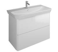burgbad Iveo lavabo en céramique avec meuble sous-lavabo, largeur : 1000mm, SFEN100F2748G0198, Couleur: Décor Truffe Châtaigne / Décor Truffe Châtaigne, manche vertical Goldfarbig G0198