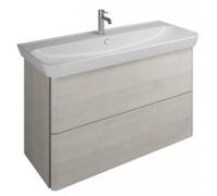 burgbad Iveo lavabo en céramique avec meuble sous-lavabo, largeur : 1200mm, SFEN120F2835G0162, Couleur: Décor chêne Mérino / Décor chêne Mérino, poignée verticale en bandeau gris foncé G0162