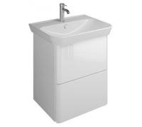 burgbad Iveo lavabo en céramique avec meuble sous-lavabo, largeur : 650mm, SFEN065F2748G0198, Couleur: Décor Truffe Châtaigne / Décor Truffe Châtaigne, manche vertical Goldfarbig G0198