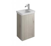 burgbad Iveo lavabo en fonte minérale avec meuble sous-lavabo, version gauche, largeur : 440mm, SFFZ044LF2834G0161, Couleur: Décor flanelle chêne / Décor flanelle chêne Décor flanelle Décor flanelle,