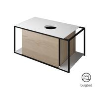 Burgbad Junit Meuble sous-vasque, 1 tiroir, SFRI090RF3150G0175#OHNEAUSSCHNITT,