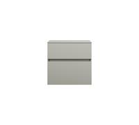 burgbad Lin20 Armoire basse, 2 tiroirs, 600x487x580mm, USIS060F5352, Couleur: Gris basalte mat avec chant laser