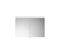 burgbad Lin20 Armoire de toilette avec éclairage LED et éclairage LED du lavabo, 2 portes, 1000x700x170mm, SPQL100F5363, Couleur: Blanc brillant