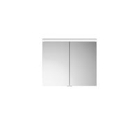 burgbad Lin20 Armoire de toilette avec éclairage LED et éclairage LED du lavabo, 2 portes, 800x700x170mm, SPQL080F5395, Couleur: bleu glacé mat / panneau arrière gris anthracite