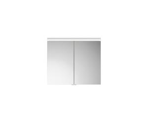 burgbad Lin20 Armoire de toilette avec éclairage LED et éclairage LED du lavabo, 2 portes, 800x700x170mm, SPQL080F5357, Couleur: Cendres Dekor Cappuccino