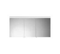 burgbad Lin20 armoire de toilette avec éclairage LED et éclairage LED du lavabo, 3 portes, porte du milieu butée à droite, 1400x700x170mm, SPQL140LF5363, Couleur: Blanc brillant