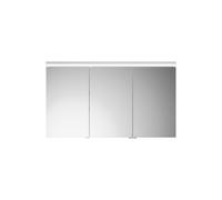 burgbad Lin20 armoire de toilette avec éclairage LED et éclairage LED du lavabo, 3 portes, porte du milieu à gauche, 1200x700x170mm, SPQL120RF5363, Couleur: Blanc brillant