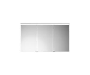 burgbad Lin20 armoire de toilette avec éclairage LED et éclairage LED du lavabo, 3 portes, porte du milieu butée à droite, 1200x700x170mm, SPQL120LF5357, Couleur: Cendres Dekor Cappuccino