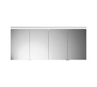 burgbad Lin20 Armoire de toilette avec éclairage LED et éclairage LED du lavabo, 4 portes, 1600x700x170mm, SPQL160F5363, Couleur: Blanc brillant