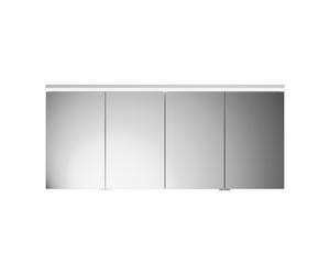 burgbad Lin20 Armoire de toilette avec éclairage LED et éclairage LED du lavabo, 4 portes, 1600x700x170mm, SPQL160F5355, Couleur: Chêne décor Cachemire