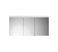 burgbad Lin20 armoire de toilette éclairage LED, 3 portes, porte du milieu butée à gauche, 1400x700x170mm, SPQK140RF5381, Couleur: Gris foncé mat