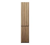 burgbad Lin20 Armoire haute sur pied avec 2 portes, éclairage intérieur LED, tiroirs intérieurs, charnières à droite, 400x345x2000mm, HSPN040RF5357, Couleur: Cendres Dekor Cappuccino