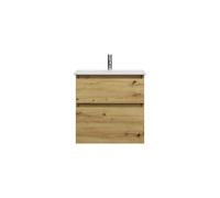 burgbad Lin20 lavabo en céramique avec meuble souslavabo, 2 tiroirs, 630x415x622mm, SGHD063F5353C0001, Couleur: Décor chêne Urban