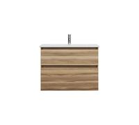 burgbad Lin20 lavabo en céramique avec meuble souslavabo, 2 tiroirs, 830x415x622mm, SGHD083F5357C0001, Couleur: Cendres Dekor Cappuccino