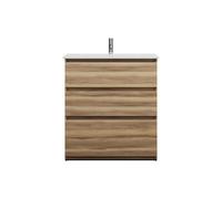 burgbad Lin20 lavabo en céramique avec meuble souslavabo, 3 tiroirs, 830x415x912mm, SGHE083F5357C0001, Couleur: Cendres Dekor Cappuccino