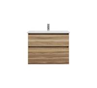 burgbad Lin20 lavabo en céramique blanc brillant avec meuble souslavabo, 2 tiroirs, 830x495x622mm, SGHF083F5357C0001, Couleur: Cendres Dekor Cappuccino