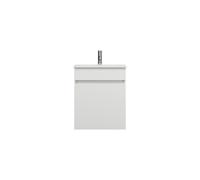 burgbad Lin20 lavabo en fonte minérale blanc brillant avec meuble sous lavabo, 1 cache, 1 tiroir, 520x365x612mm, SGQZ052F5351C0001, Couleur: Blanc mat avec bord laser