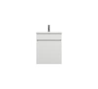 burgbad Lin20 lavabo en fonte minérale blanc brillant avec meuble sous lavabo, 1 cache, 1 tiroir, 520x365x612mm, SGQZ052F5375C0001, Couleur: Blanc mat