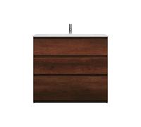 burgbad Lin20 lavabo en fonte minérale blanc brillant avec meuble souslavabo, 3 tiroirs, 1020x495x902mm, SGHU102F5359C0001, Couleur: Décor chêne rouille