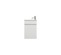 burgbad Lin20 lavabo en fonte minérale Blanc brillant y compris meuble sous-lavabo avec bandeau et 1 porte, charnières à droite, 420x270x600, SGIE042LF5351C0001, Couleur: Blanc mat avec bord laser