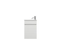 burgbad Lin20 lavabo en fonte minérale Blanc brillant y compris meuble sous-lavabo avec bandeau et 1 porte, charnières à droite, 420x270x600, SGIE042LF5363C0001, Couleur: Blanc brillant