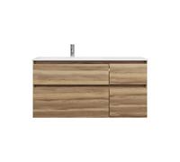 burgbad Lin20 lavabo en fonte minérale blanc mat affleurant à gauche y compris meuble sous-lavabo, 4 tiroirs 2 tailles différentes, 1220x495x612mm, SGIJ122LF5357C0037, Couleur: Cendres Dekor Cappuccin
