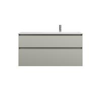 burgbad Lin20 lavabo en fonte minérale blanc mat aligné à droite inclus meuble souslavabo, 2 tiroirs, 1220x495x612mm, SGHX122RF5352C0037, Couleur: Gris basalte mat avec chant laser