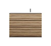 burgbad Lin20 lavabo en fonte minérale blanc mat aligné à droite inclus meuble souslavabo, 3 tiroirs, 1220x495x902mm, SGHY122RF5357C0037, Couleur: Cendres Dekor Cappuccino