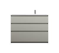 burgbad Lin20 lavabo en fonte minérale blanc mat aligné à droite inclus meuble souslavabo, 3 tiroirs, 1220x495x902mm, SGHY122RF5352C0037, Couleur: Gris basalte mat avec chant laser
