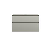 burgbad Lin20 meuble sous-lavabo avec plan de toilette, 2 tiroirs, 1002x487x661mm, WWYI100F5352, Couleur: Gris basalte mat avec chant laser