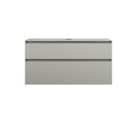 burgbad Lin20 Meuble sous-lavabo avec plan de toilette, 2 tiroirs, 1202x487x661mm, WWYI120F5352, Couleur: Gris basalte mat avec chant laser
