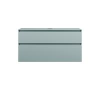 burgbad Lin20 Meuble sous-lavabo avec plan de toilette, 2 tiroirs, 1202x487x661mm, WWYI120F5395, Couleur: bleu glacé mat / panneau arrière gris anthracite