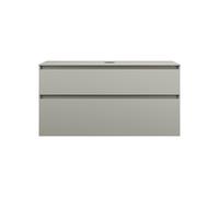 burgbad Lin20 meuble sous-lavabo avec plan de toilette, 2 tiroirs, 1202x552x661mm, WXOD120F5352, Couleur: Gris basalte mat avec chant laser