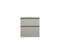 burgbad Lin20 Meuble sous-lavabo avec plan de toilette, 2 tiroirs, 602x487x661mm, WWYI060F5352, Couleur: Gris basalte mat avec chant laser