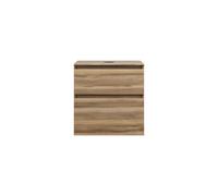 burgbad Lin20 meuble sous-lavabo avec plan de toilette, 2 tiroirs, 602x552x661mm, WXOD060F5357, Couleur: Cendres Dekor Cappuccino