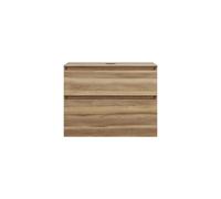 burgbad Lin20 meuble sous-lavabo avec plan de toilette, 2 tiroirs, 802x487x661mm, WWYI080F5357, Couleur: Cendres Dekor Cappuccino