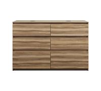 burgbad Lin20 meuble sous-lavabo avec plan de toilette, 2 vasques, 6 tiroirs, 1402x552x900mm, SGRD140F5357, Couleur: Cendres Dekor Cappuccino