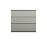burgbad Lin20 meuble sous-lavabo avec plan de toilette, 3 tiroirs, 1002x487x900mm, WWYJ100F5352, Couleur: Gris basalte mat avec chant laser