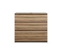 burgbad Lin20 meuble sous-lavabo avec plan de toilette, 3 tiroirs, 1002x487x900mm, WWYJ100F5357, Couleur: Cendres Dekor Cappuccino